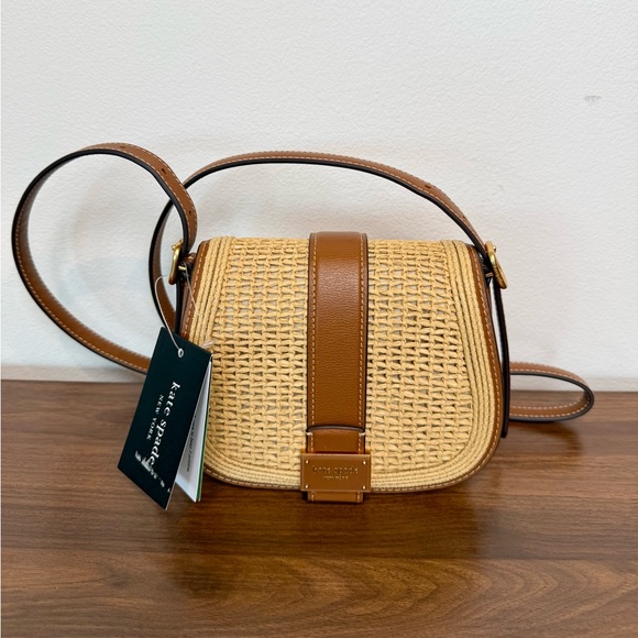 Kate Spade Nouveau Straw Mini Saddle $248 MSRP